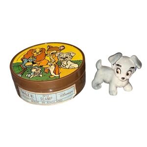 Vintage Wade Porcelain Disney Scamp No 2 Figurine Lady and the Tramp with‎ Box